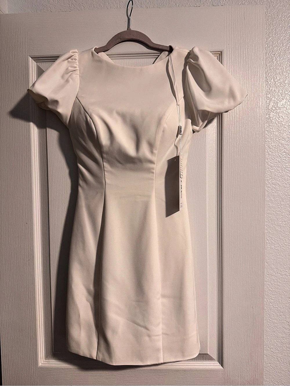 Colors Dress Puff Sleeve Mini in White Size 0 NWT